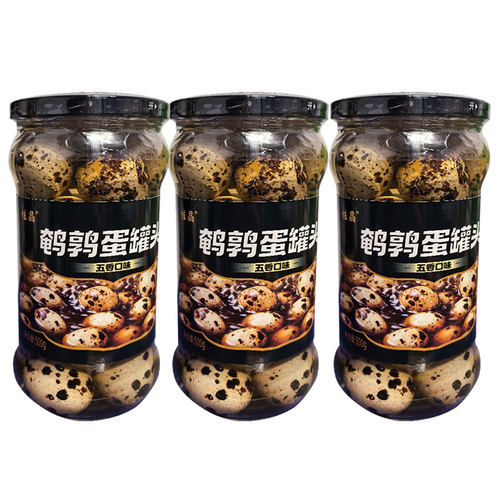 佳晶东北五香鹌鹑蛋500g3瓶鹌鹑卤罐头即食蛋零食对比乡巴佬卤蛋 - 封面