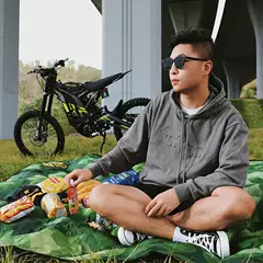 Surron Original Merchandise Surron 3D Embossed Sweatshirt Charcoal Gray Autumn Hooded Sweatshirt