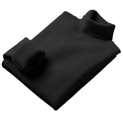 一体绒加绒加厚高领毛衣男打底衫