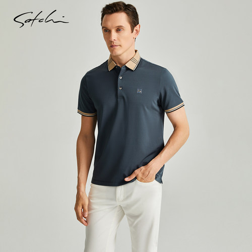 Satchi沙驰商务休闲凉感短袖POLO