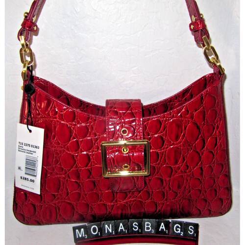 Brahmin Esme Sriracha Vanderbilt单肩包深红色真皮288