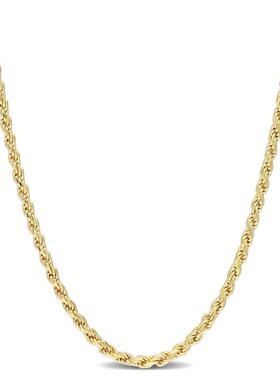 Amour 22mm Rope链项链黄色镀纯银18