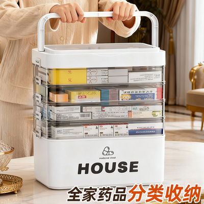 超大容量家用医药箱药品收纳盒多层医疗箱便携药盒家庭装急救箱子