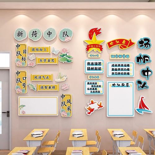 少先队班级杨帆中队角布置墙贴