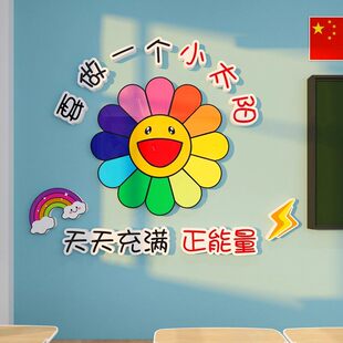 小学教室布置墙贴纸班级文化墙黑板报励志标语幼儿园环创主题装饰