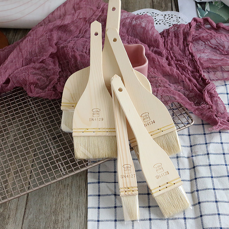 三能羊毛刷SN4127食品级烧烤油刷子厨房烙饼刷油酱家用烘焙耐高温