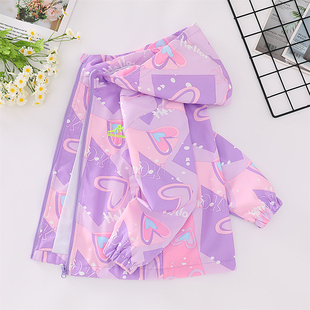 春秋冬款 女童秋装 洋气儿童装 外套2024新款 加绒中大童冲锋衣潮 薄款