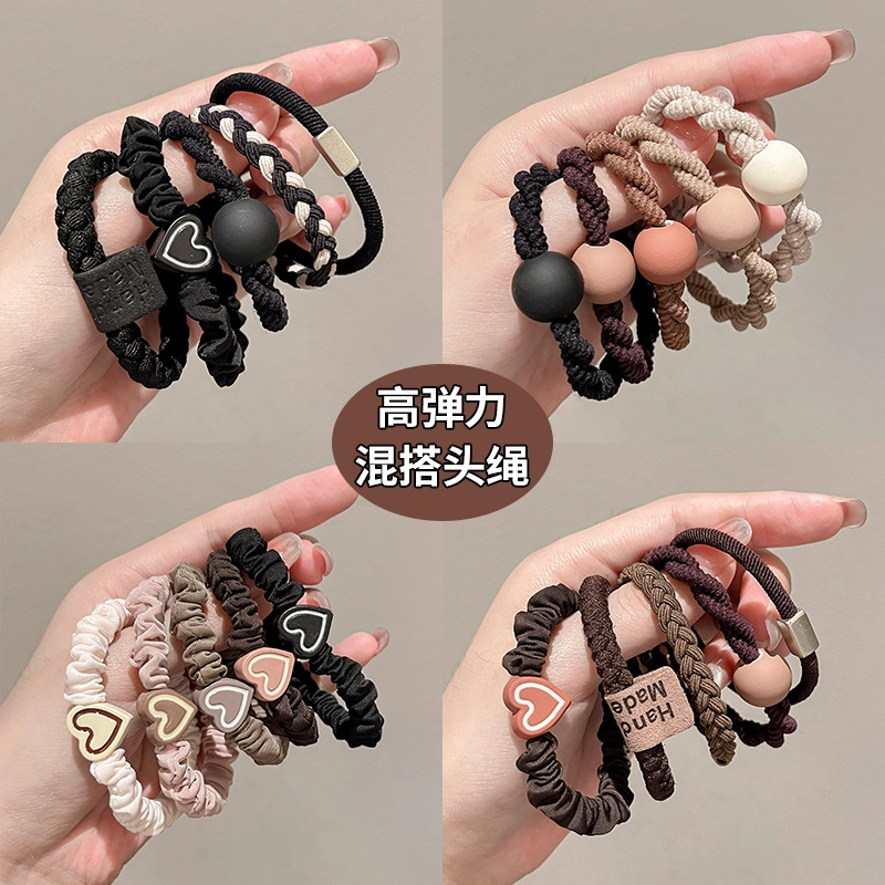 加粗发绳女扎头发2025新款高弹力头绳感高马尾发圈头饰橡皮筋