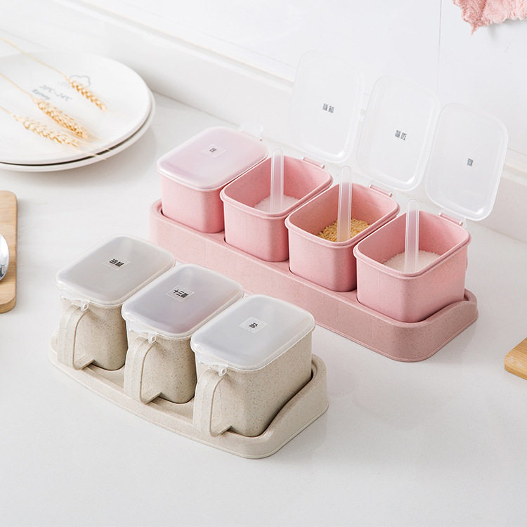 厨房调味盒塑料调味罐套装家用佐料味精收纳盒盐罐调料罐调味料盒|ruв категории кухня/посуда, кухонный Гаджет/кухня хранения, тарного хранения/кухня хранения посуды, приправы бутылки - от Buy2taobao.com для оказания профессиональной услуги покупки агента Taobao