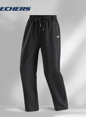 斯凯奇秋冬新款直筒松紧腰抽绳男女保暖加绒加厚休闲长裤运动卫裤