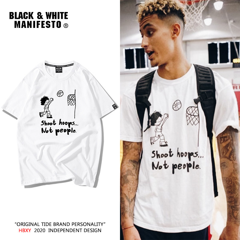 湖人库兹马同款短袖t恤篮球运动唐斯INS纪念定制宽松半袖男女棉潮