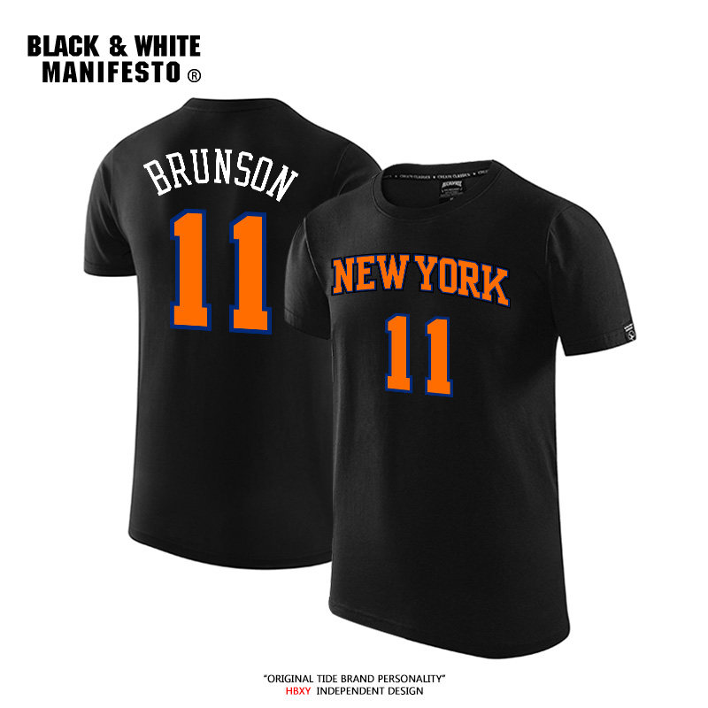 thumbnail for Knicks No. 11 Brunson jersey T-shirt short sleeves men's Randle No. 30 basketball crew neck casual trend cotton