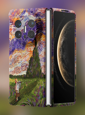 梵高傍晚时分适用于华为MateX7手机壳折叠屏MateX6保护套磁吸个性创意matex5外壳磨砂MateX3简约MATEX2高级感