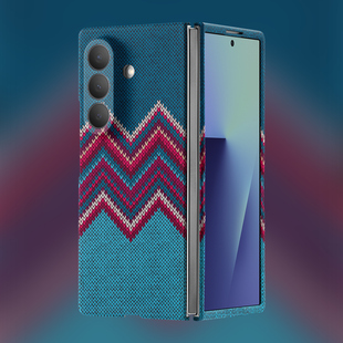 蓝色毛衣适用于三星zfold7手机壳夜光新款 折叠屏磁吸fold6简约W24保护套磨砂全包w21硬壳外壳w23超薄w25防摔