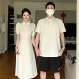 Tide, небольшая дизайнерская летняя парная одежда для влюбленных, футболка с коротким рукавом, платье, юбка, тренд сезона, в корейском стиле, французский стиль