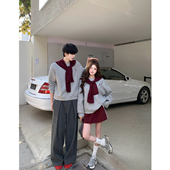 卫衣连衣裙两件套法式 新年红色小众设计感情侣装 春秋韩版 一衣一裙