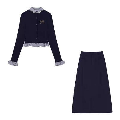 韩系温柔毛衣裙子两件套