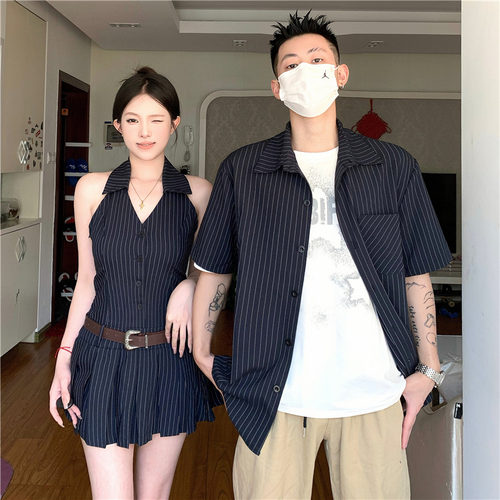收腰显瘦挂脖性感连衣裙