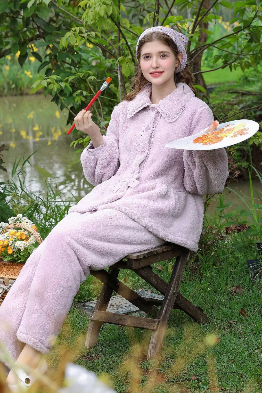 减龄雪花绒家居服套装乌拉拉公主