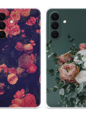ins风玫瑰花适用三星A56手机壳A55A54A53A52A36A35A34A33A26A16A15A14A06文艺法式简约复古女款软