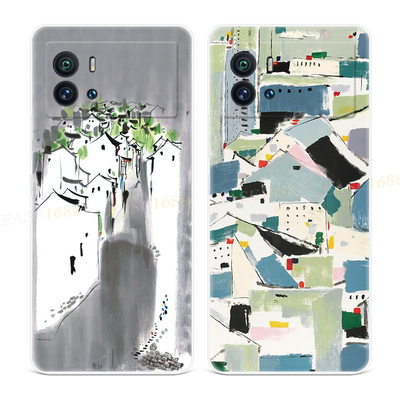 江南白墙黛瓦适用vivo iqoo9手机壳11s小清新10文艺8pro油画neo7se/6/5/3活力竞速版女款软