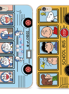 哆啦A梦适用iphone8plus苹果13手机壳6s7可爱14promax卡通女款软se第二2三3代六七八