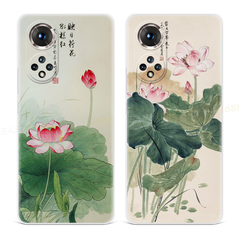 复古中国风荷花适用华为荣耀手机