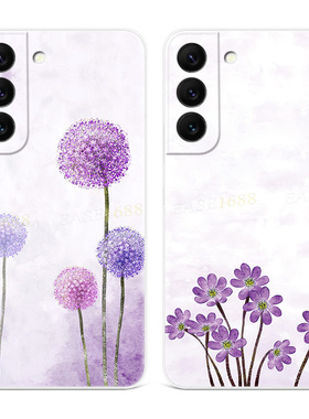 文艺蒲公英适用三星s22手机壳s25/s24/s23ultra小清新s21+全包s20fe唯美紫色A56/A55/A54plus女款edge软十