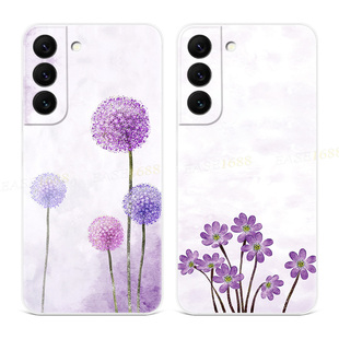 文艺蒲公英适用三星s22手机壳s25/s24/s23ultra小清新s21+全包s20fe唯美紫色A56/A55/A54plus女款edge软十