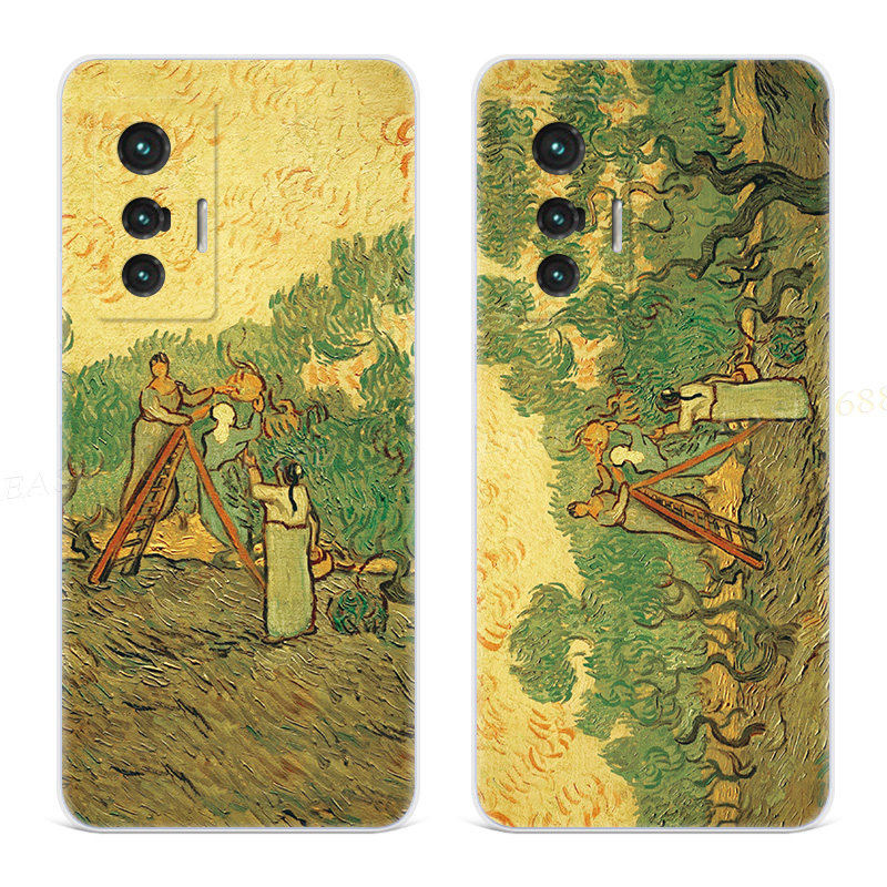 原创油画感适用vivo x80手机壳x100x90x70x30pro+文艺梵高x20x9x7x6plus十复古s女款轻薄软t