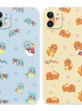 可爱杰尼龟适用iPhone11苹果15手机壳17Air/X/XR小火龙12promax简约mini卡通xsmax迷你16plus女款气囊软