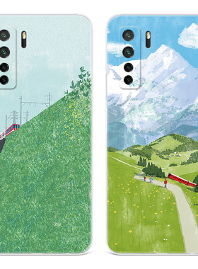 旅行插画适用华为nova12手机壳14/13/11/10/9小清新se夏日pro文艺Ultra绿色活力版女款软