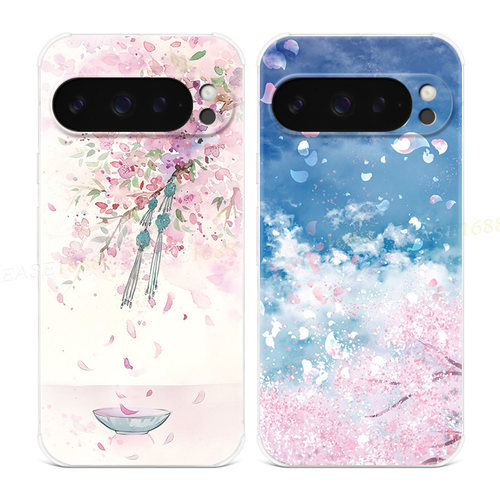 日系樱花适用谷歌Pixel10手机壳9pro/8/7/6A文艺XL唯美小清新女款气囊防摔软