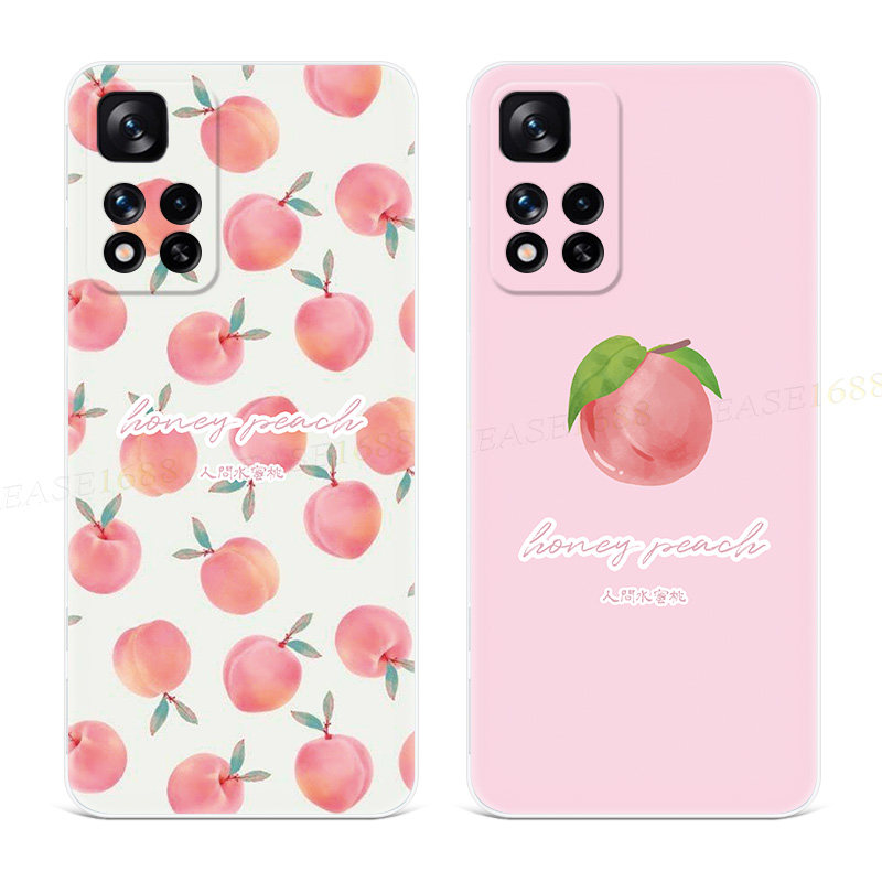 人间水蜜桃适用小米红米note12手机壳11t文艺10pro+少女心简约9/8/7/5探索版4x女款软十