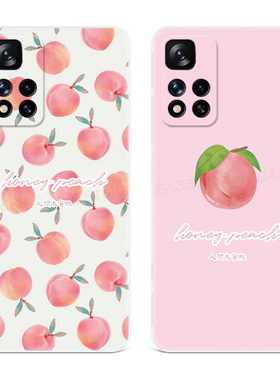 人间水蜜桃适用小米红米note12手机壳11t文艺10pro+少女心简约9/8/7/5探索版4x女款软十