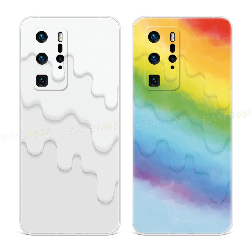 夏天融化雪糕适用华为p40手机壳P60P50p30p20pro+简约小清新p10p9plus文艺女款软e十art
