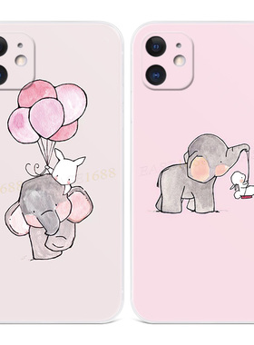 可爱大象XR适用iPhone11苹果12手机壳17Air/15plus卡通XS少女心16promax小兔子女款MINI迷你新款软