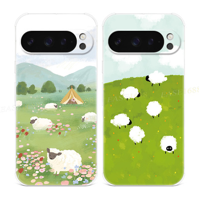 ins可爱小羊适用谷歌Pixel10手机壳9pro/8/7/6A卡通XL文艺小清新简约女款气囊防摔软