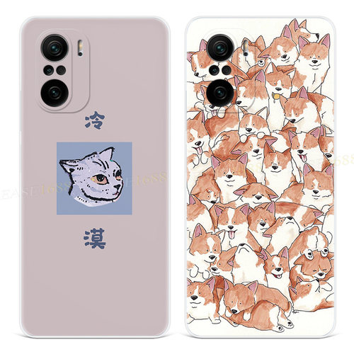 冷淡风猫咪适用小米红米k80手机壳k70/k60/k50/k40pro+电竞至尊版e可爱简约文艺女款轻薄软