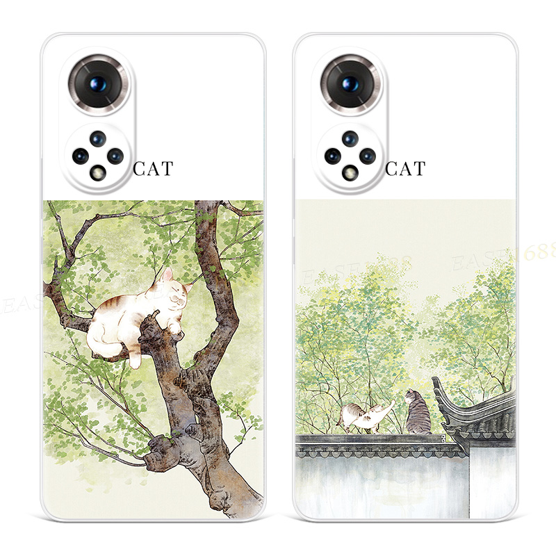简约夏天猫咪适用华为荣耀手机