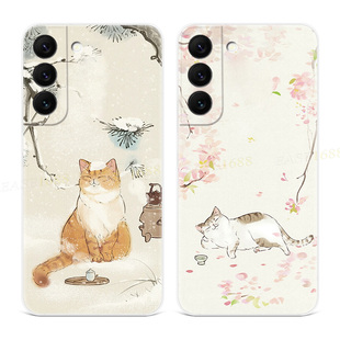 a54plus女款 复古中国风适用三星s22手机壳s25 a55 文艺s20fe卡通a56 耐脏edge软十 s23ultra可爱s24猫咪s21