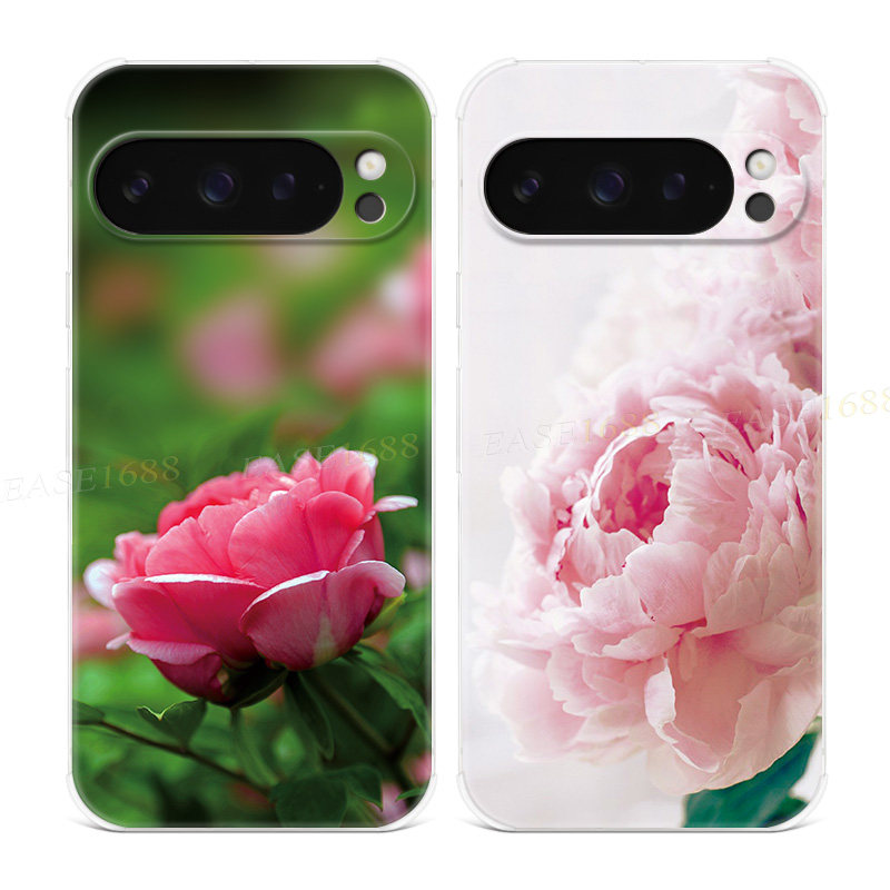 中国风红粉牡丹适用谷歌Pixel10手机壳9pro/8/7/6A文艺XL小清新夏日大花简约女款气囊防摔软