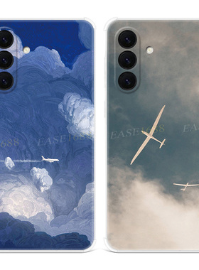 ins冷淡风飞机适用三星A56手机壳A55A54A53A52A36A35A34A33A26A16A15A14A06油画文艺简约小清新女款软