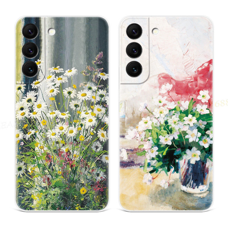 油画雏菊适用三星s22手机壳s24/s23+文艺s21ultra小清新花朵s20fe简约s30plus艺术女款超薄软十,3C数码配件,手机保护套/壳,淘宝优惠券,粉丝福利购,淘宝优惠卷