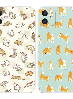 小猫咪手账适用iPhone11苹果12手机壳17Air/X可爱xr柴犬XS卡通15plus简约16promax女款mini迷你新款软