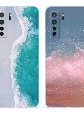 蓝色海浪适用华为nova12手机壳14/13/11/10/9星空se文艺pro小清新Ultra简约活力版女款软