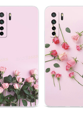 粉色玫瑰花适用华为nova12手机壳14/13/11/10/9小清新se文艺pro少女心Ultra简约活力版女款软