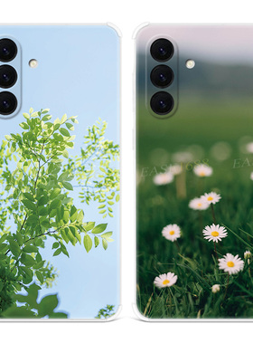 夏天小雏菊适用三星A56手机壳A55A54A53A52A36A35A34A33A26A16A15A14A06小清新文艺绿色简约女款软