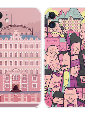 布达佩斯大饭店xr适用iPhone11苹果12手机壳17air/16/15/14/13/7/8/6plus粉色promax少女心mini文艺女款软