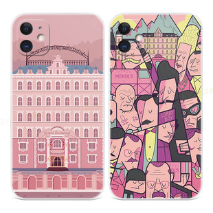 布达佩斯大饭店xr适用iPhone11苹果12手机壳17air/16/15/14/13/7/8/6plus粉色promax少女心mini文艺女款软